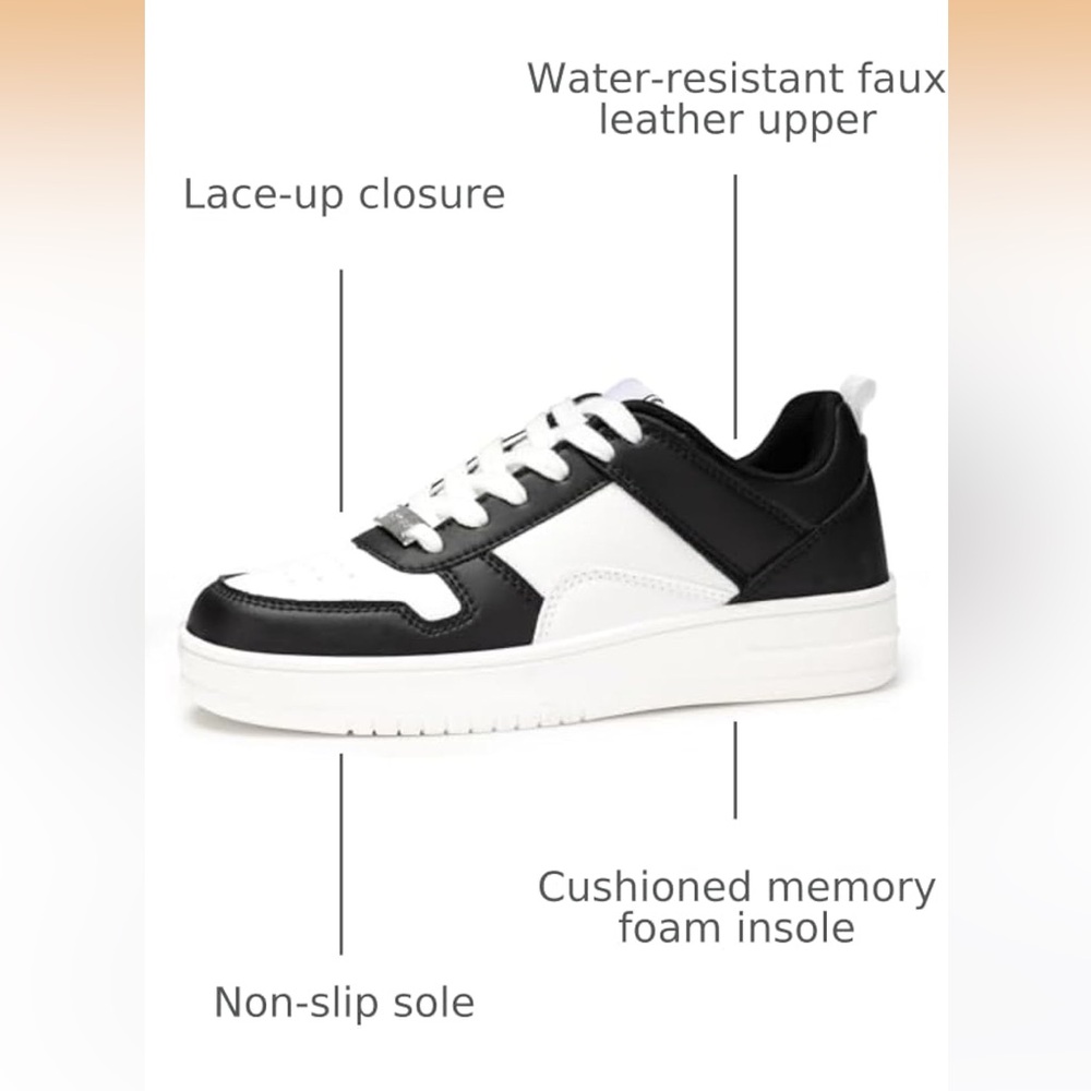 Lucky Step Fashion Sneakers Black and White - Picture 4 of 9